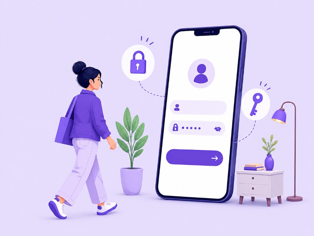 Secure mobile login illustration